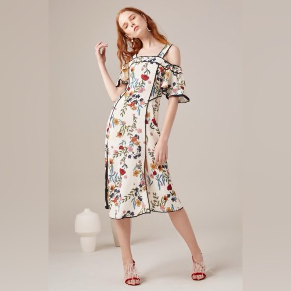 C/MEO Collective Cream Floral Midi Dress
